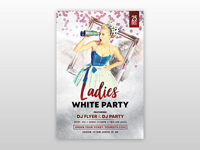 White Ladies Party Free PSD Flyer Template flyer flyer design free flyer free psd flyer free psd flyers poster poster design white