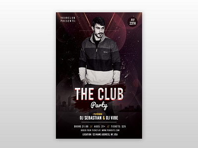 the Club Party PSD Free Flyer Template