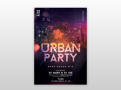 Urban Party PSD Free Flyer Template