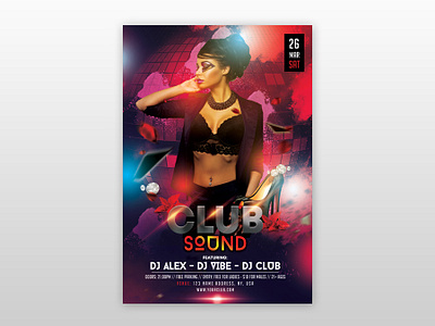The Club Sound Free PSD Flyer Template club flyers dj flyer flyer flyer design free psd flyer poster poster design psd flyer