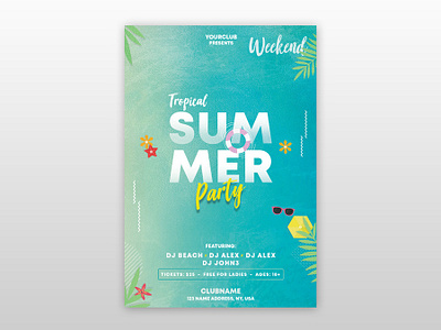Summer & Tropical Free PSD Flyer Template