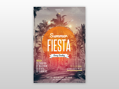 Summer Fiesta Free PSD Flyer Template