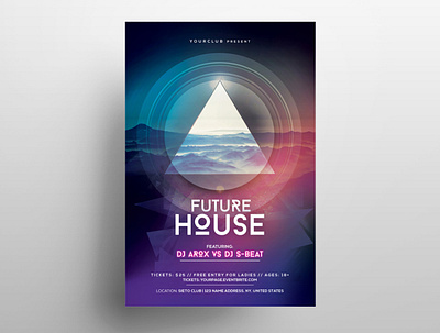 Future House – Futuristic Free PSD Flyer flyer flyer design free psd freebie flyer futuristic flyer poster psd flyer psdflyer