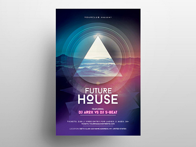 Future House – Futuristic Free PSD Flyer flyer flyer design free psd freebie flyer futuristic flyer poster psd flyer psdflyer