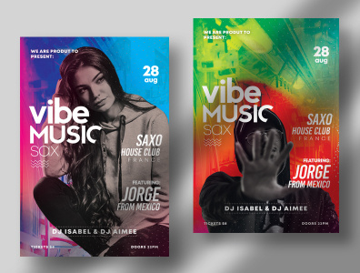 Vibe Music Sax – PSD Flyer Template flyer flyer design music poster posters psd psd flyer template