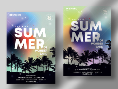 The Summer Vibe PSD Flyer Template clean flyer flyer flyer design flyer template poster poster design psd psd flyer summer flyer templates