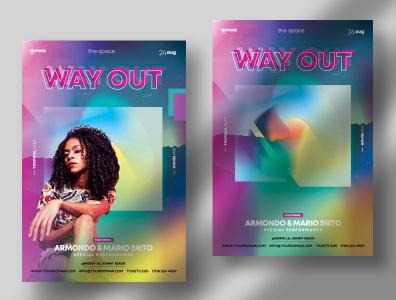 Way Out – Colorful PSD Flyers Templates abstract colorful colors flyer flyers poster psd psd flyer psd flyers template