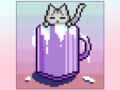 Cat in a Mug pixelart
