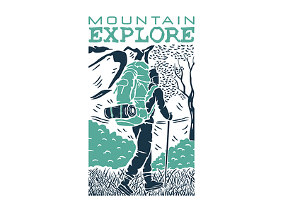 Mountaineer climb climber design explore graphic design holiday illustration mountain nature people print t shirt vector visit