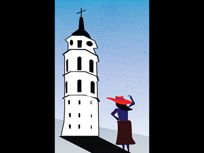 Vilnius Illustration cartoon icon illustration lithuania postcard poster poster design vilnius vintage