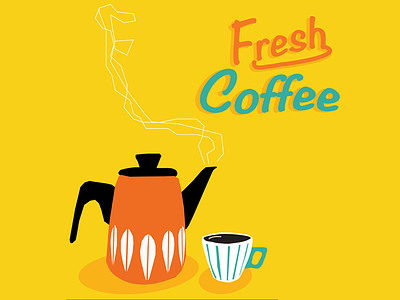 Fresh Coffee illustration coffee icon illustration illustrator poster poster design retro