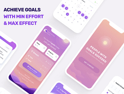 Task.Habit.Goal setting app design typography ui ux