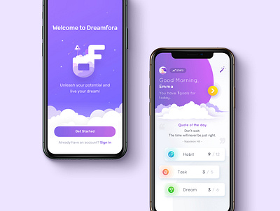 Dreamfora app app branding design illustration ui ux