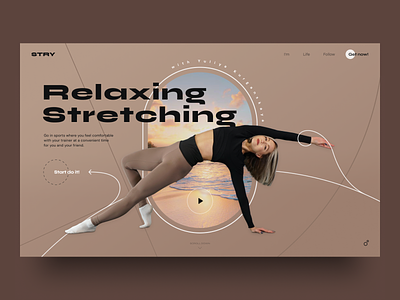 Relaxing Stretching design fitness minimal ui uiux web website