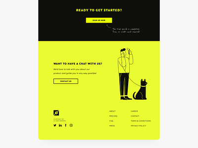 Footer and sign up section footer ui design web design