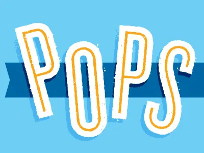 POPS banner cyclone type typography