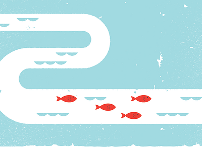 Four Fish fish illustration river water