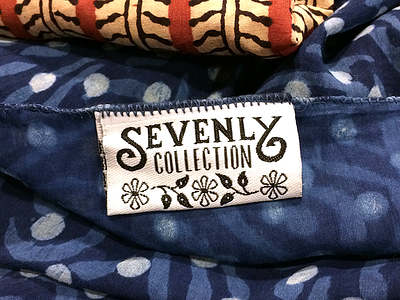 Sevenly Label branding custom drawn floral flower hand label lettering logo tag type