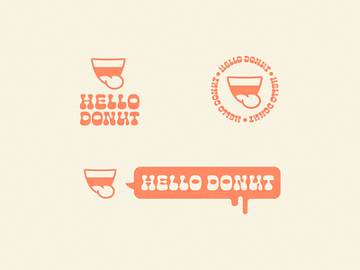 Hello Donut 1 branding cafe cheee donut doughnut illustration logo mouth speech bubble