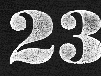 Twentythree bodoni numbers