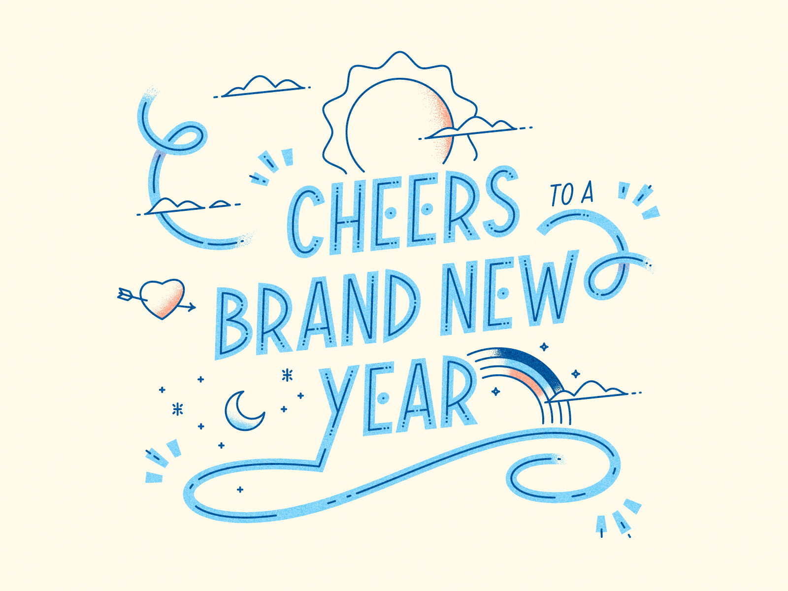 New Year 2021 illustration lettering line art new year type typography