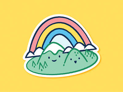 Rainbow Mountains illustration kids rainbow sticker