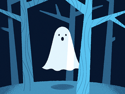 lonely lost ghost ghost halloween illustration