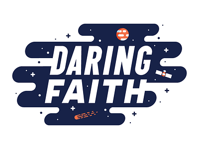 Daring Faith illustration logo meteor space stars