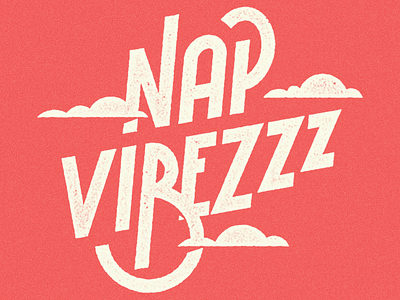 zzz clouds illustration lettering nap sleep texture type typography vibes