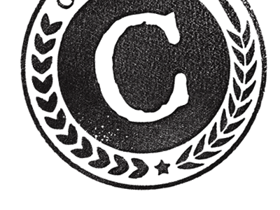 C black crest grunge laurel logo seal stamp star texture