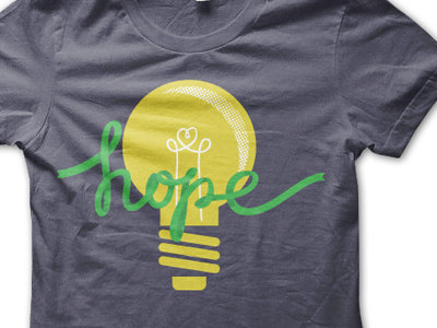 hope (is a good idea) hope light bulb ribbon shirt