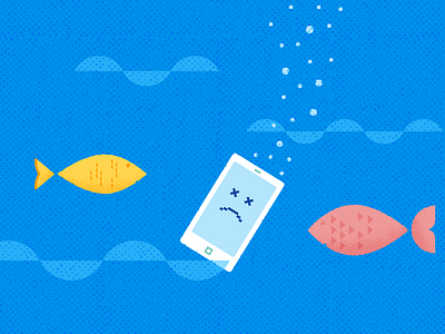iFish fish illustration phone water