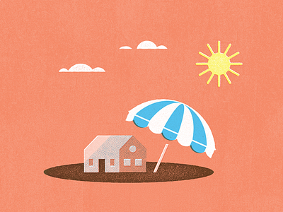 Stay Cool beach home illustration shade umbrella