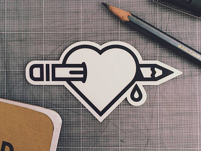 Heart & Design sticker heart illustration pencil sticker