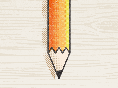Pencil halftone illustration pencil wood