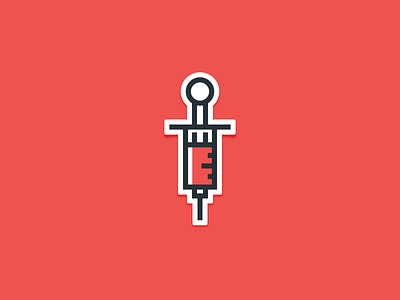 Needle blood halloween icon illustration syringe