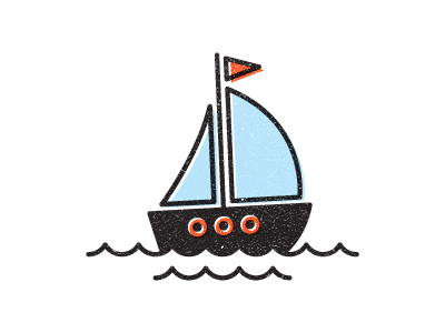 Sailboat boat illustration logo ocean sail