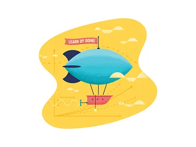 Airship blimp education illustration learn ship sticker