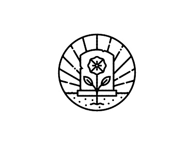 grave badge flower headstone icon illustration logo