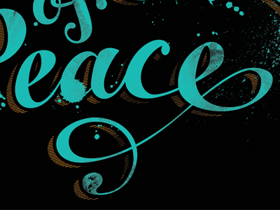 Peace grunge peace script texture typography