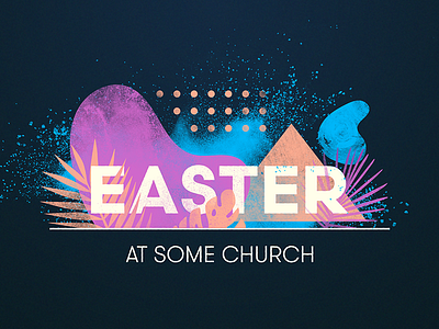 Easter church easter neon palm