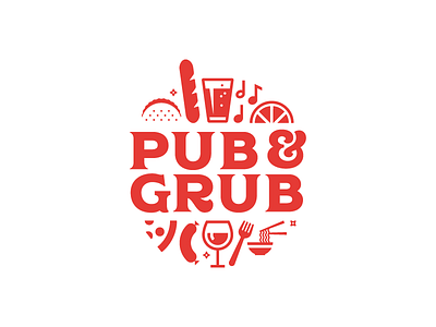 Pub and Grub beer festival food logo pizza