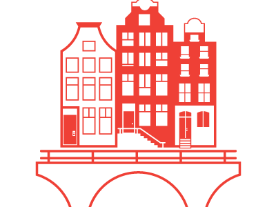Amsterdam buildings city illustration