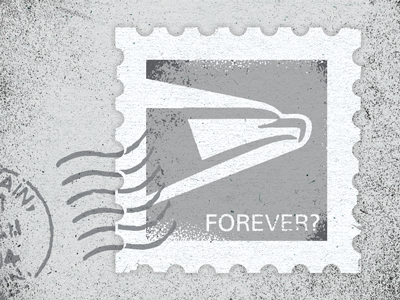 Forever? editorial illustration mail op ed postage stamp