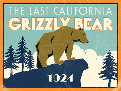 So Lonely bear california illustration