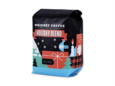 Holiday Blend christmas coffee holiday illustration packaging winter