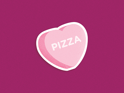 Candy Heart heart pizza sticker valentine