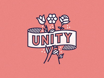 Unity badge banner flowers logo