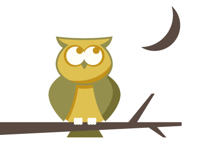 Owl 2 bird branch moon night owl tree