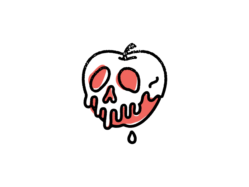 snow white poison apple sketch